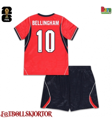England Jude Bellingham #10 Borta Kläder Barn VM 2026 Kortärmad (+ Korta byxor)